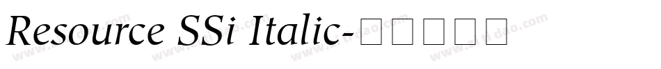Resource SSi Italic字体转换